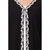 Embroidered Double layered Abaya- Black-White Embroidered Double layered Abaya- Black-White